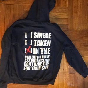 Mens Gym Meme Blue Hoodie (L)